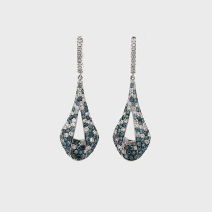 2.06 ct Natural Blue Diamonds | 1.44 ct Natural Diamonds | 14k White Gold.