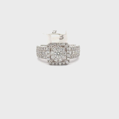 1.35 ctw Natural Diamond Ring | 14k White Gold | 6.7 Gram.