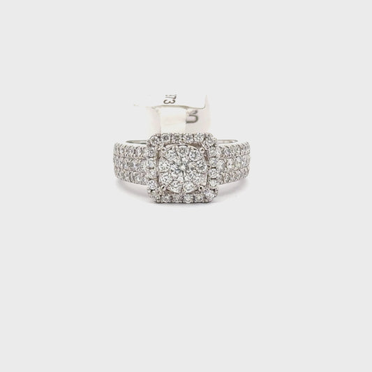 1.35 ctw Natural Diamond Ring | 14k White Gold | 6.7 Gram.